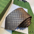 Gucci Style Men's GG Diamond Jacquard Silk Tie