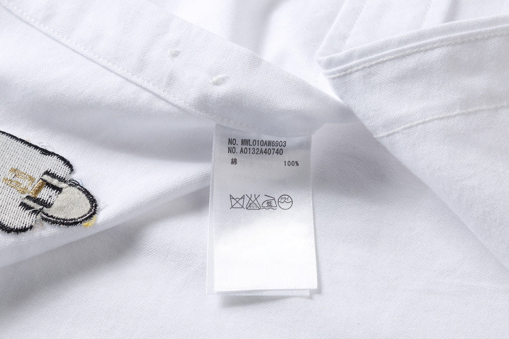 Men's Nautical Print Long-Sleeve Shirt — White & Blue | Thom Browne