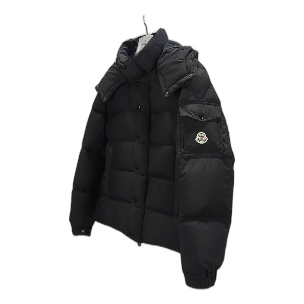 Moncler Maya Matte Hooded Puffer Jacket – Black