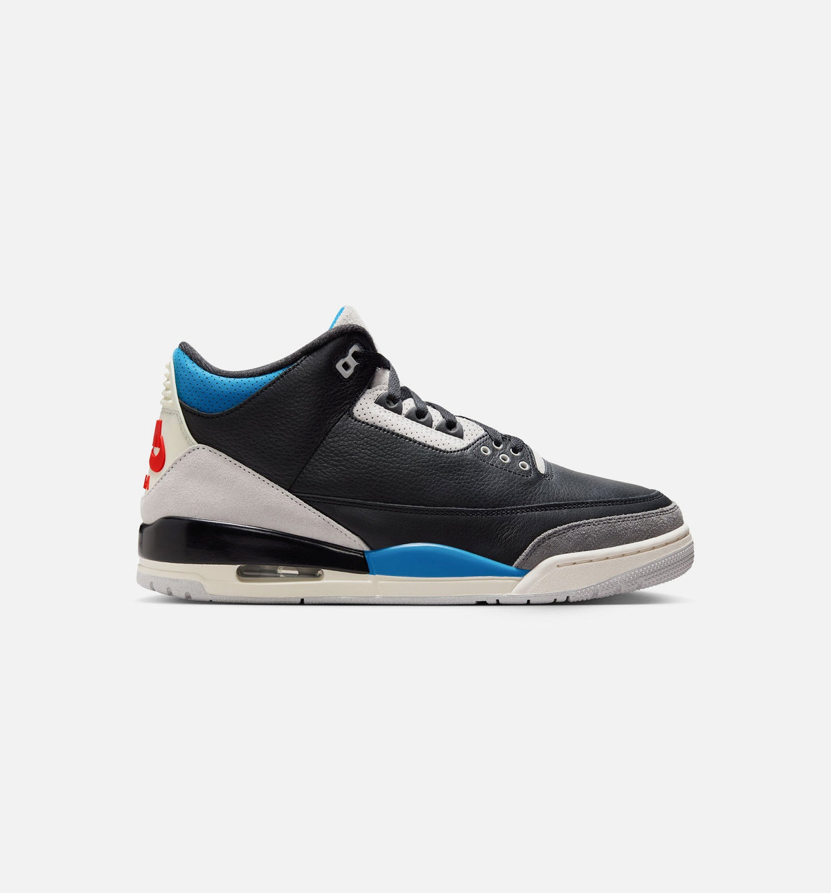 Air Jordan 3 Retro Mens Lifestyle Shoe - Black/Chile Red/Neutral Grey