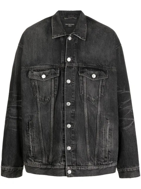 Balenciaga logo-print denim jacket