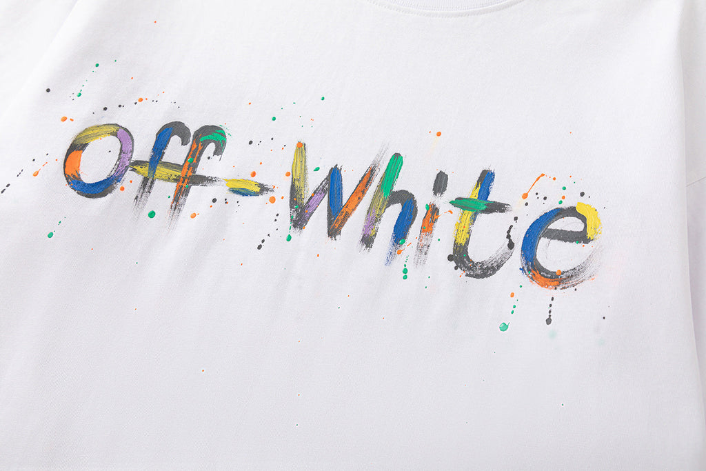 Off-White Bookish Crazy Cotton T-Shirt — White / Black