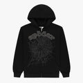 Sp5der OG WEB V2 RHINESTONE ZIP UP Black