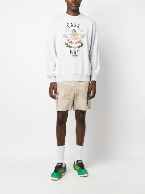 Casablanca Casa Way-embroidered cotton sweatshirt