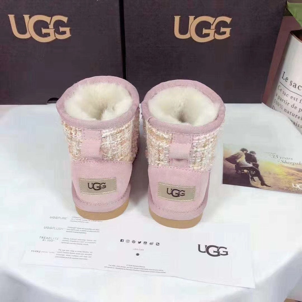 Kids Chanel-Style Snow Boots — Chic Pink | New Arrival | In Stock