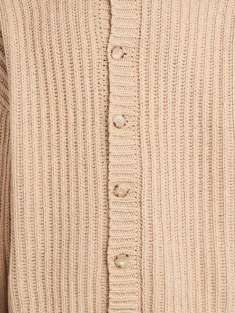 COMMAS Stadium fisherman's-knit "Beige" cardigan