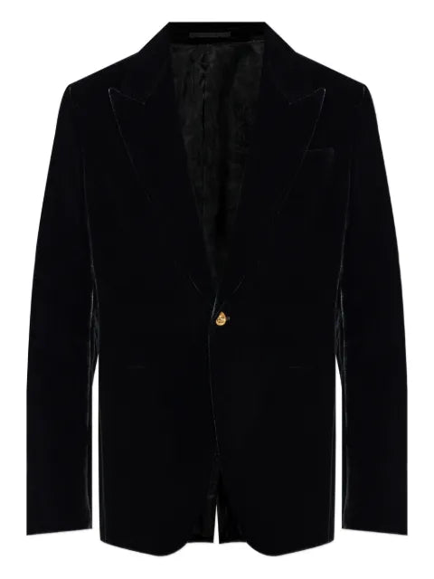 Versace velvet single-breasted blazer