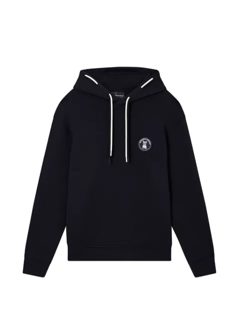 Emporio Armani drawstring logo-patch hoodie