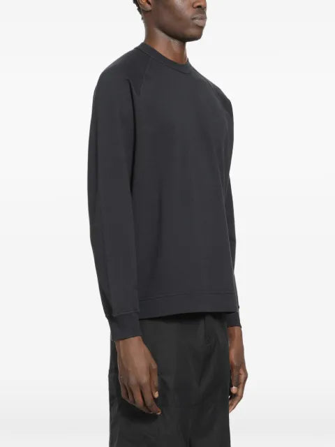 Stone Island 6100064 cotton stretch fleece S.I. regular-fit crewneck ghost sweatshirt with raglan sleeves