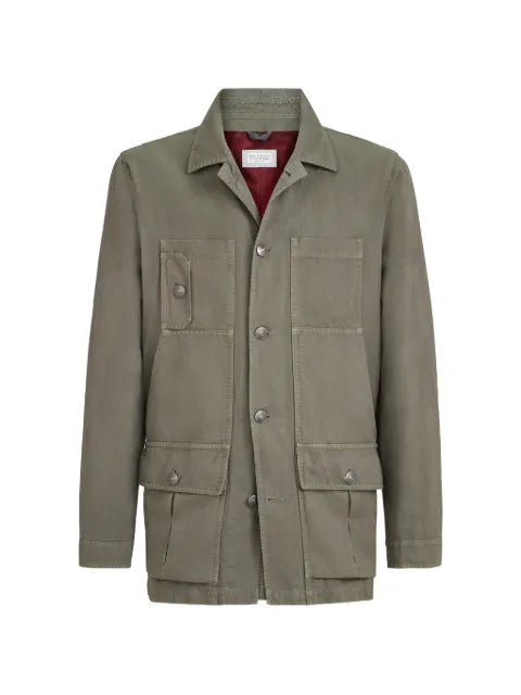 Brunello Cucinelli cotton and linen canvas outerwear jacket