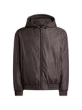 ETRO padded bomber jacket with hood and arnica motif