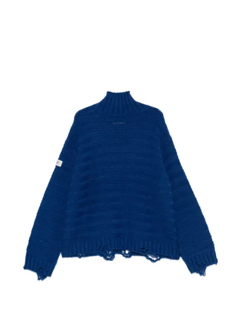 MM6 Maison Margiela distressed ribbed-knit sweater