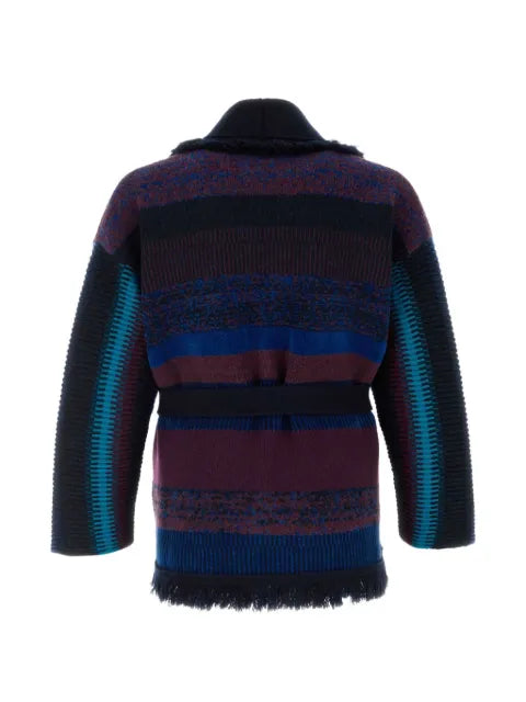 Giorgio Armani fringe-trimmed belted cardigan
