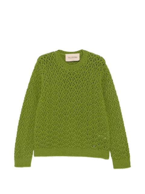 Valentino Garavani V-detail cable-knit sweater