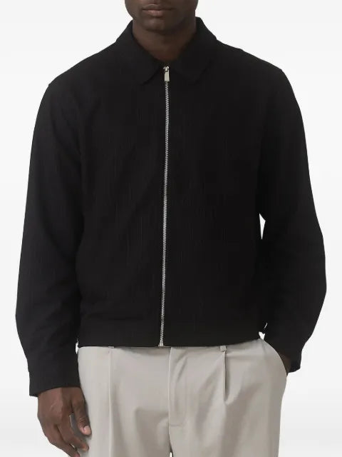 MAUVAIS Savile pinstripe-pattern zip-up jacket