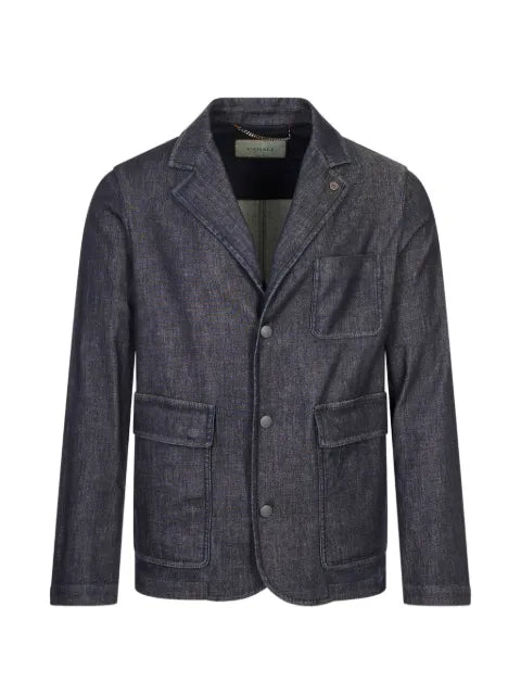 Canali patch-pocket denim jacket