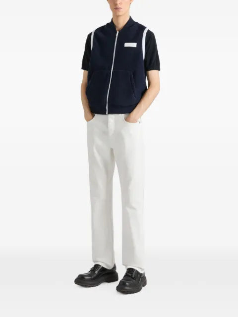 Givenchy sleeveless fleece jacket with gros grain detail