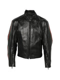 Gucci Web-stripe leather biker jacket