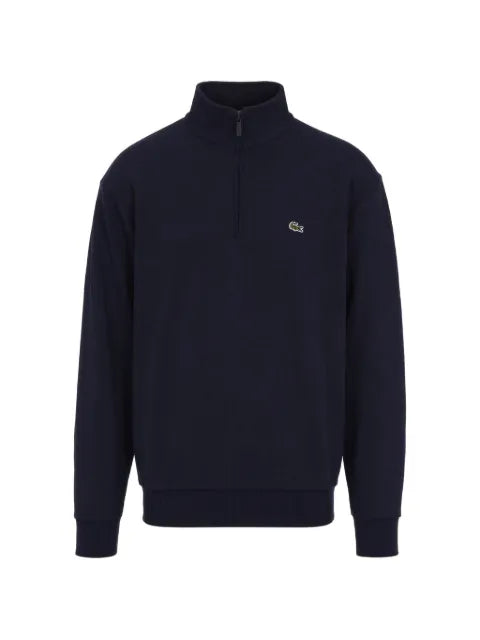 Lacoste quarter-zip logo-patch sweater