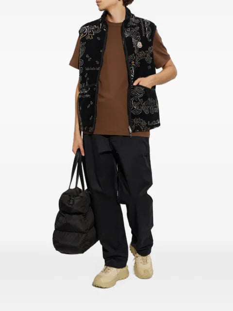 Moncler reversible vest with paisley pattern