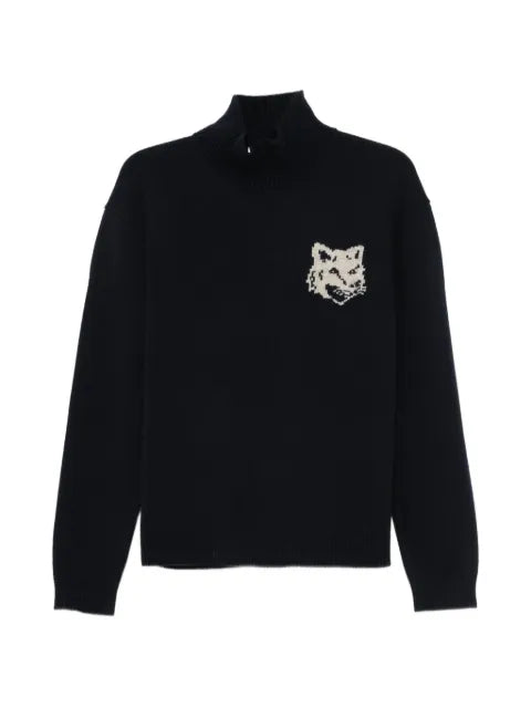Maison Kitsuné fox-intarsia high-neck sweater
