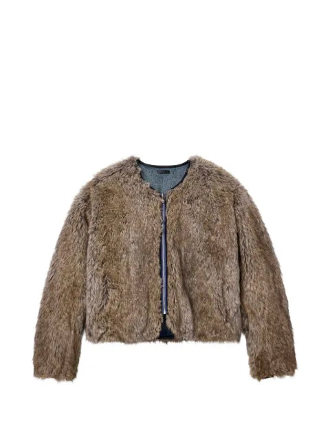 Purple Brand reversible faux-fur denim jacket
