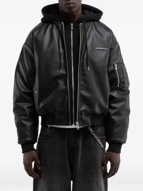 RETERNITY Métropolitain leather bomber jacket