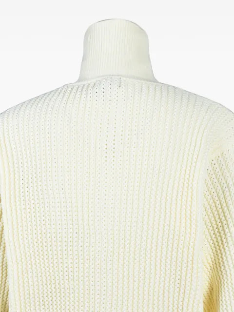 BREATH ribbed-knit zip-up cardigan