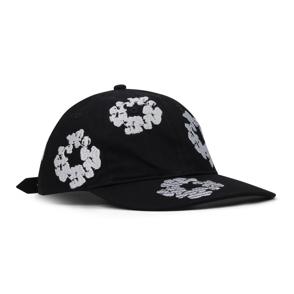 Black Cotton Wreath Fitted Cap