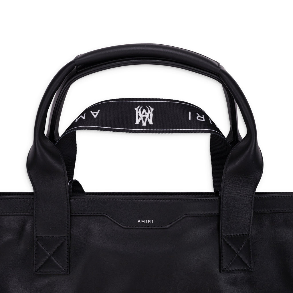 Black Nappa Logo Embroidery Tote Bag