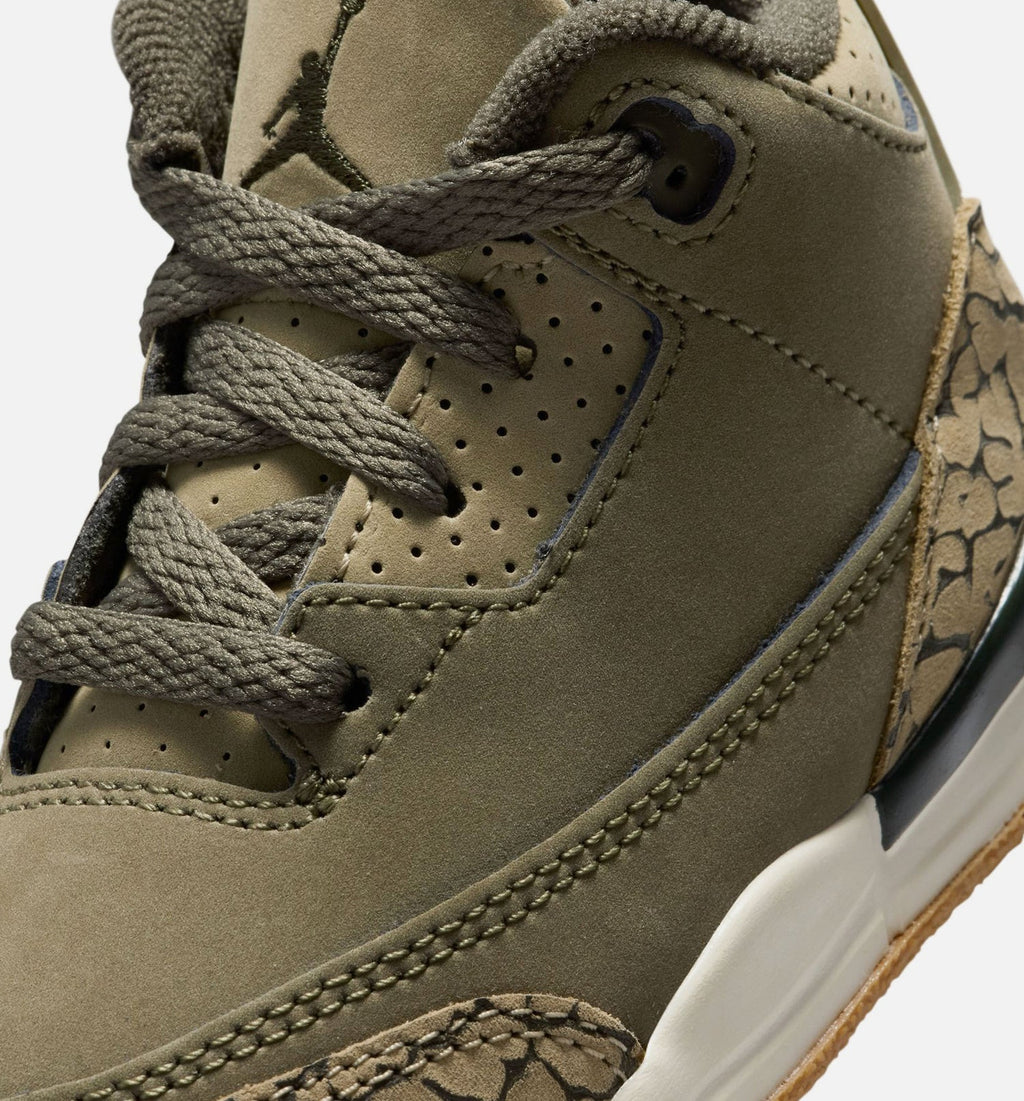 Air Jordan 3 Retro Infant Toddler Lifestyle Shoe - Medium Olive/Sequoia/Neutral Olive/Sail
