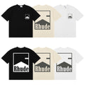 Rhude T-shirts Printed Cotton Crew Neck Short Sleeve Men and Women