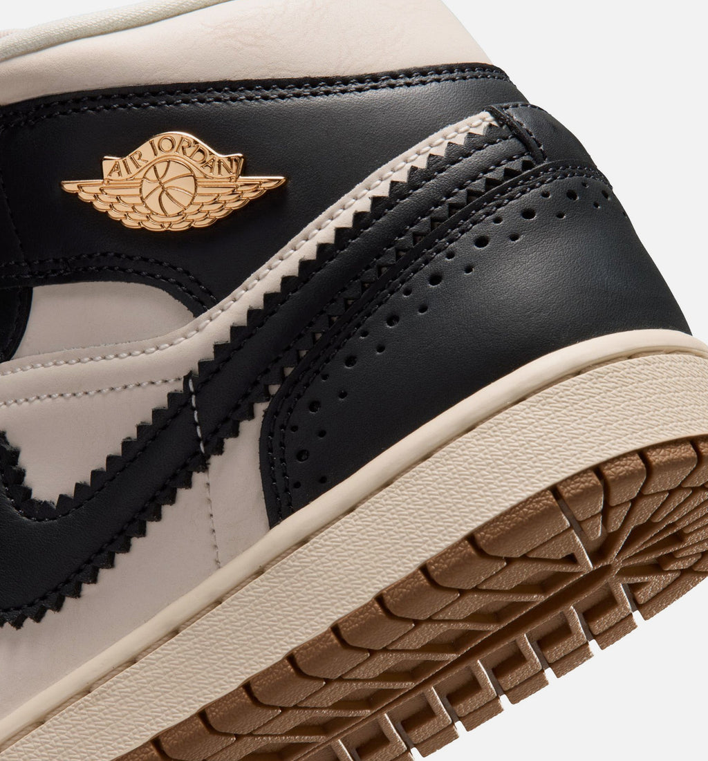 Air Jordan 1 Mid SE Women's Lifestyle Shoes - Off-Noir Chalk Pearl White