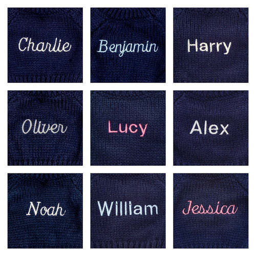Bashful Pink Bunny with Personalized Navy Jumper