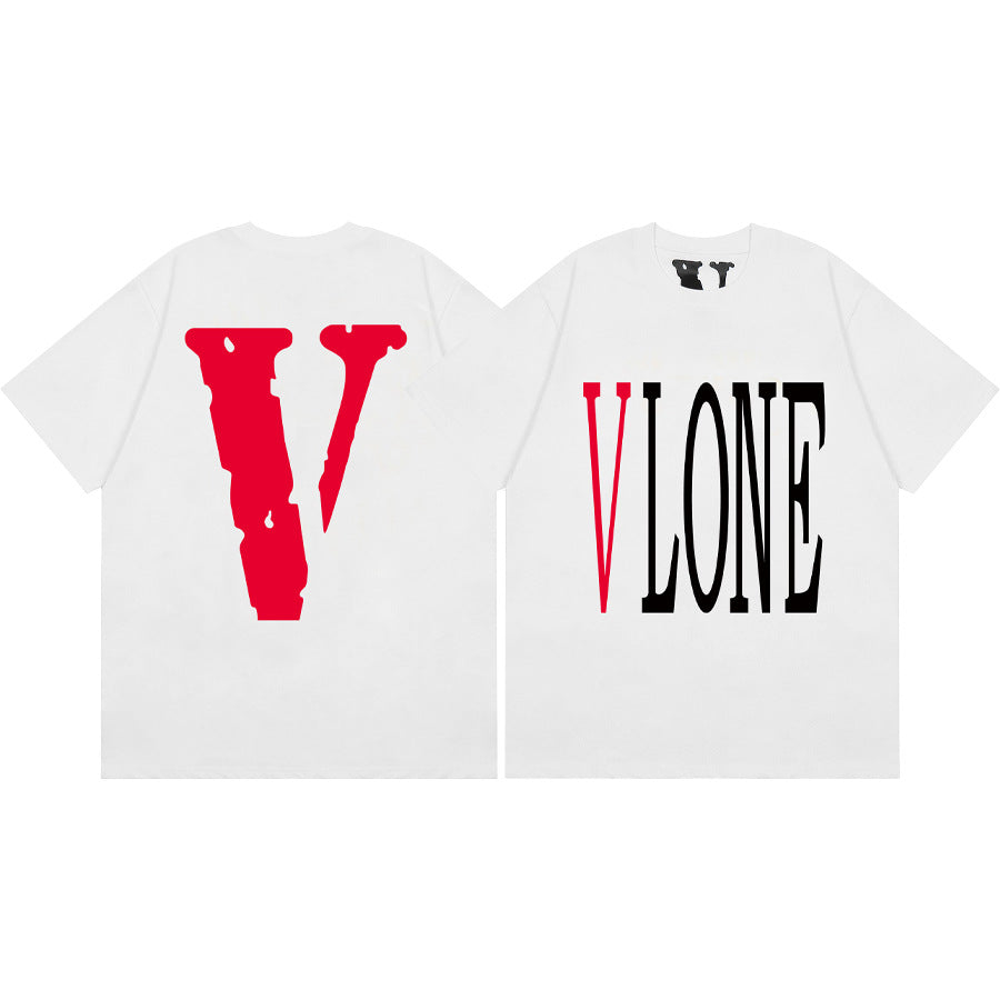 Vlone Big V Letter Graphic Short Sleeve Tee Streetwear Unisex