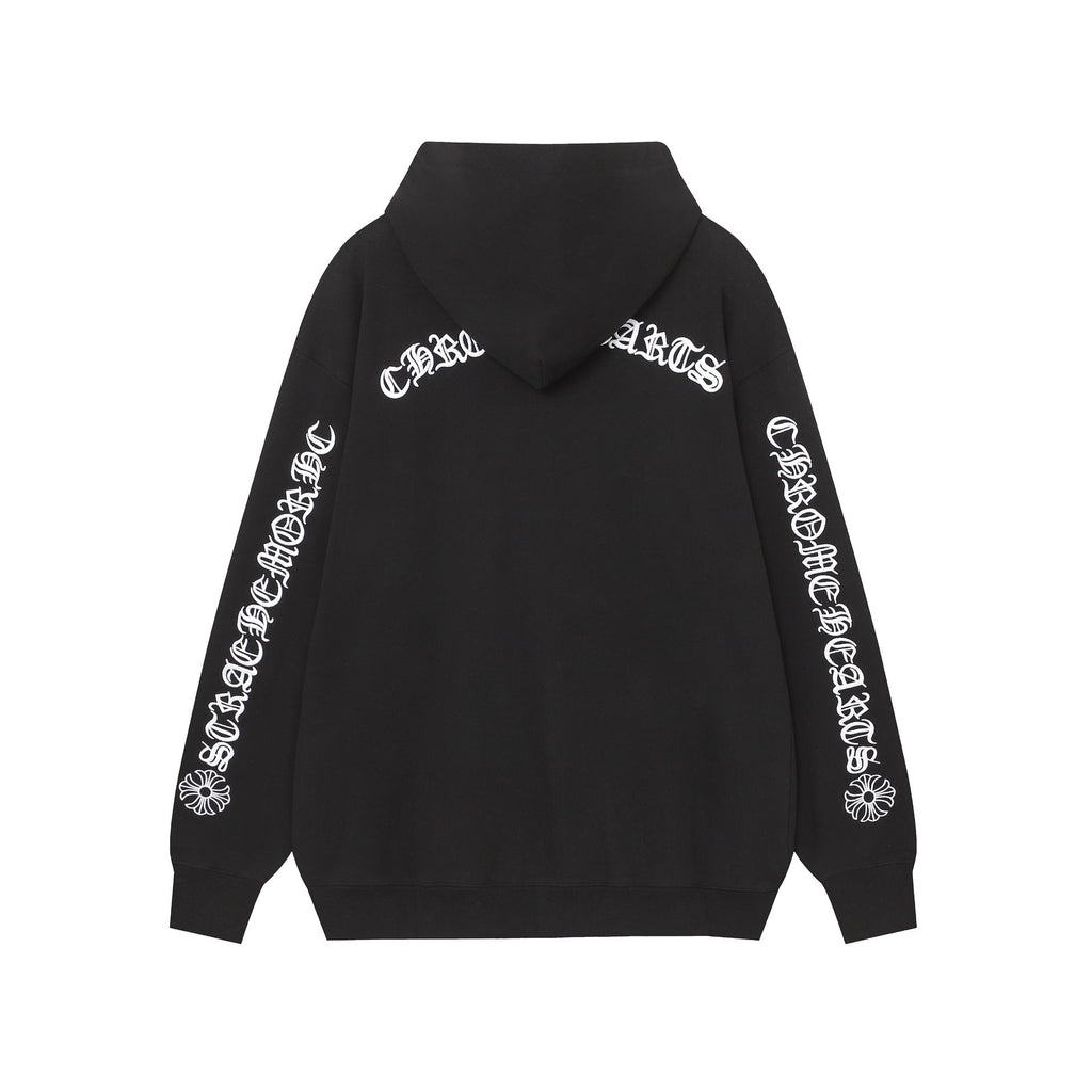Chrome Heart Hoodie Chrome Heart Sanskrit embroidered hooded sweater cardigan