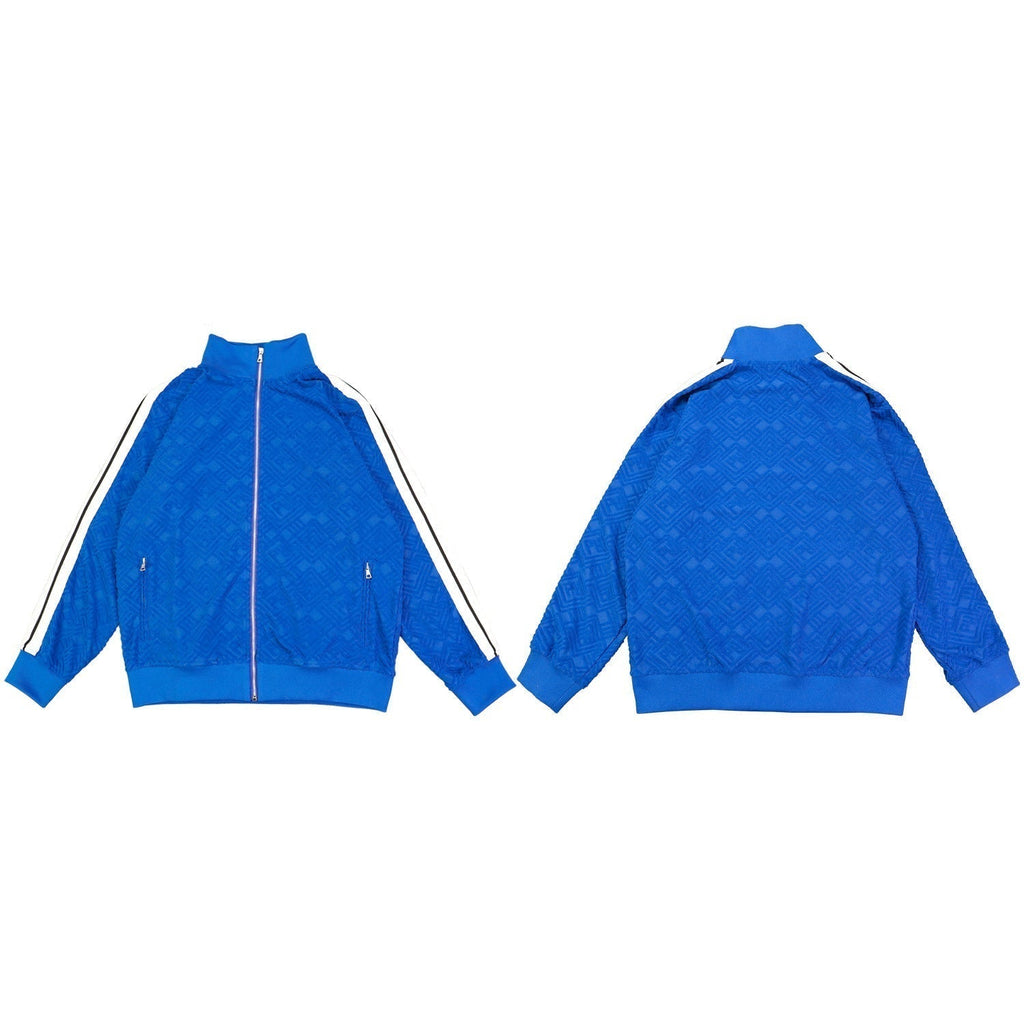 Palm Angle Sweatshirt Palm Angels Striped Stand Collar Jacket for Men and Women Couple Loose Sports Jacket