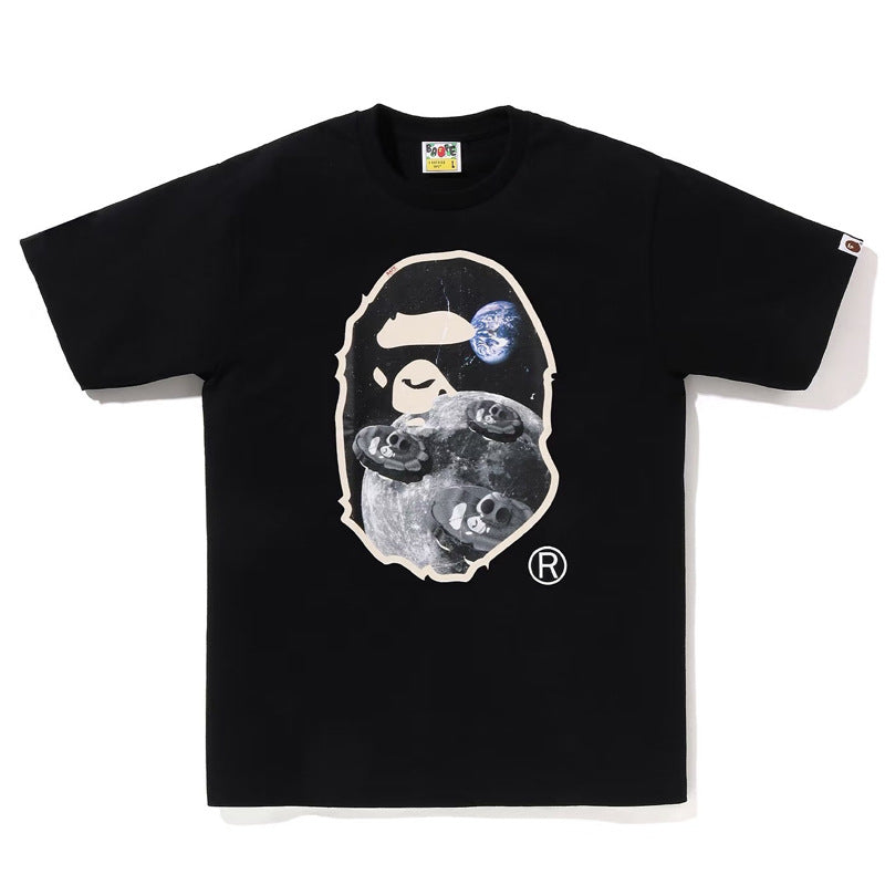 BAPE Ape Head Cartoon Print Loose Unisex Short Sleeve T-Shirt