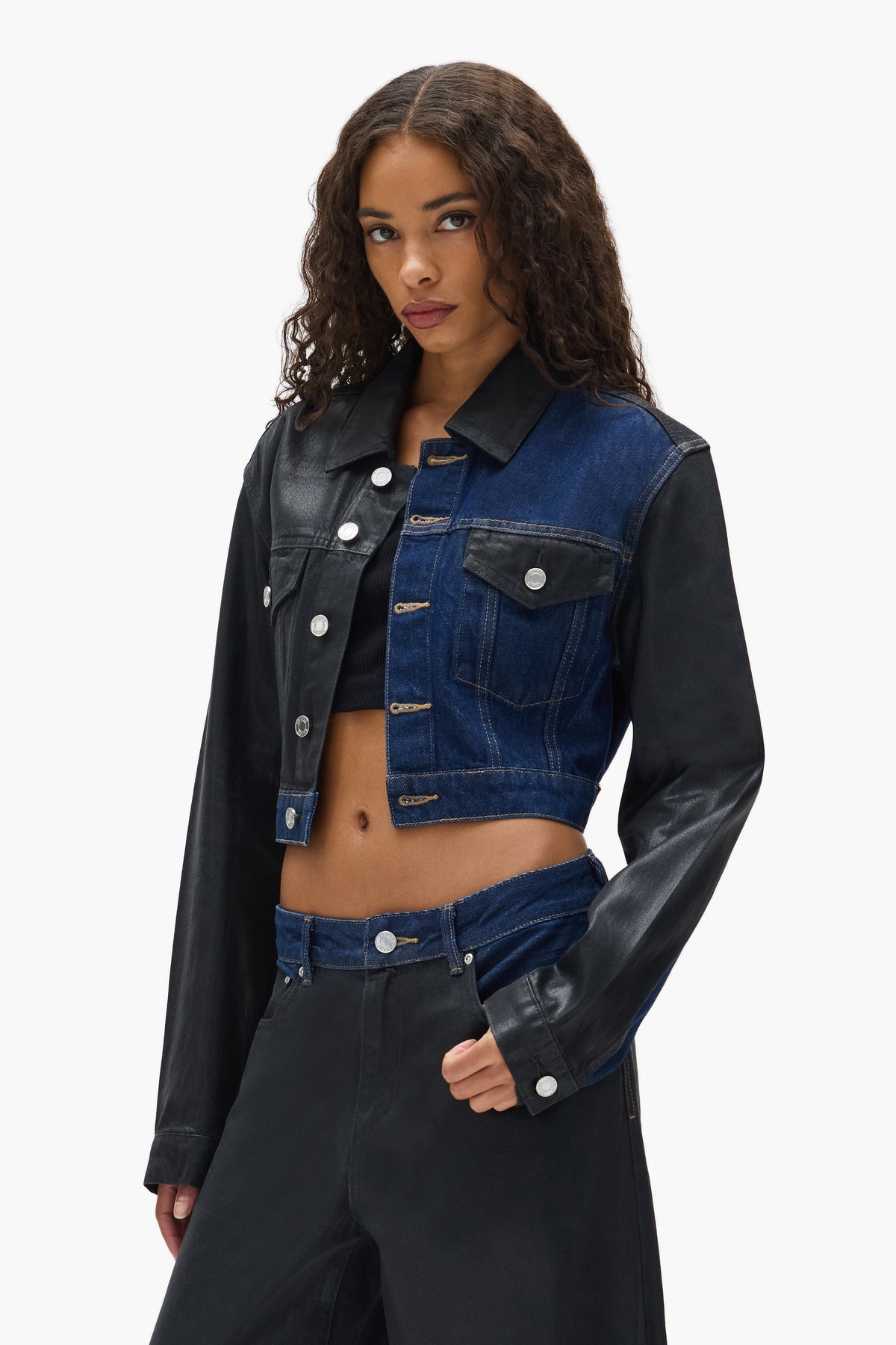 Dual Tone Cropped Jacket