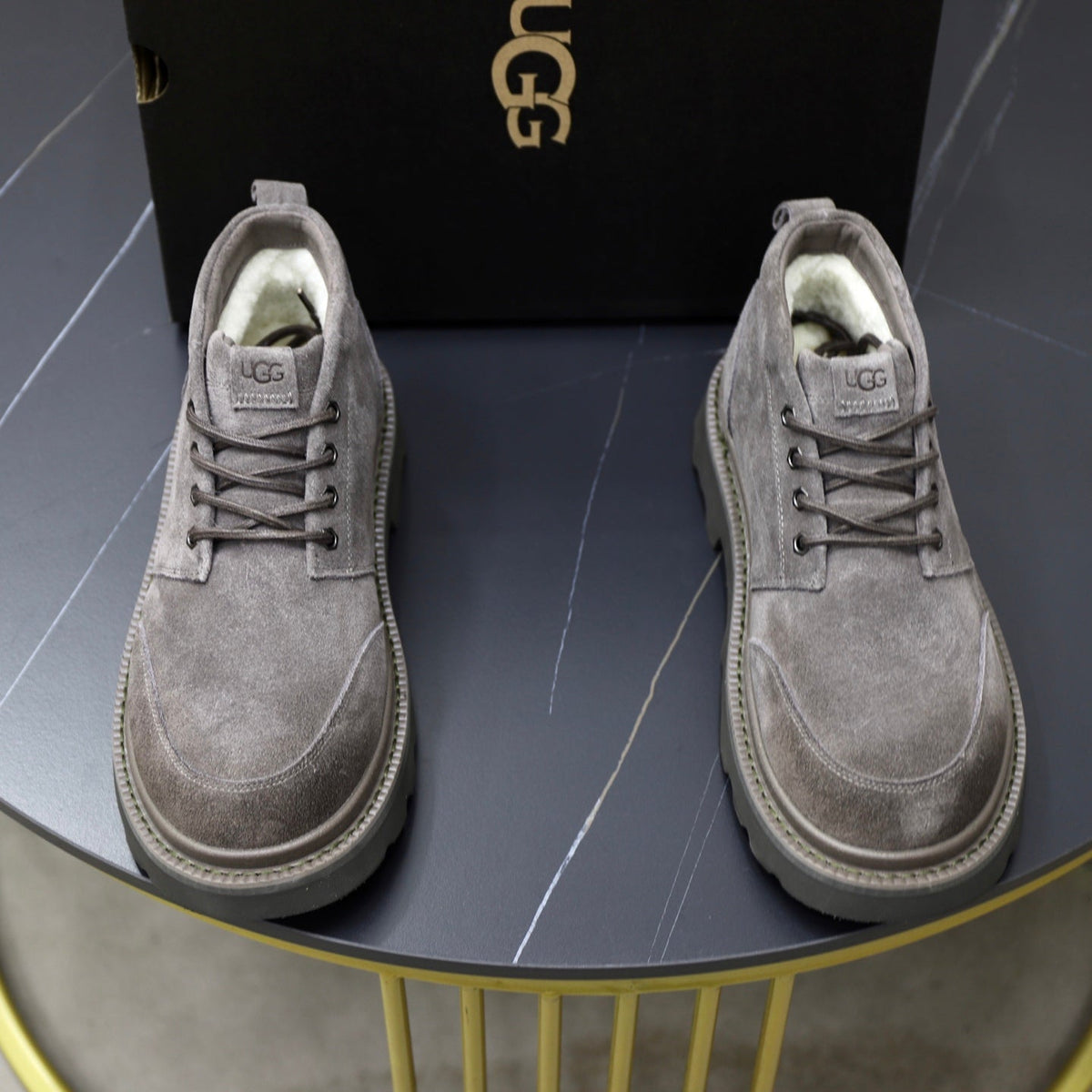 UGG Gray Suede Lace-Up Casual Shoes