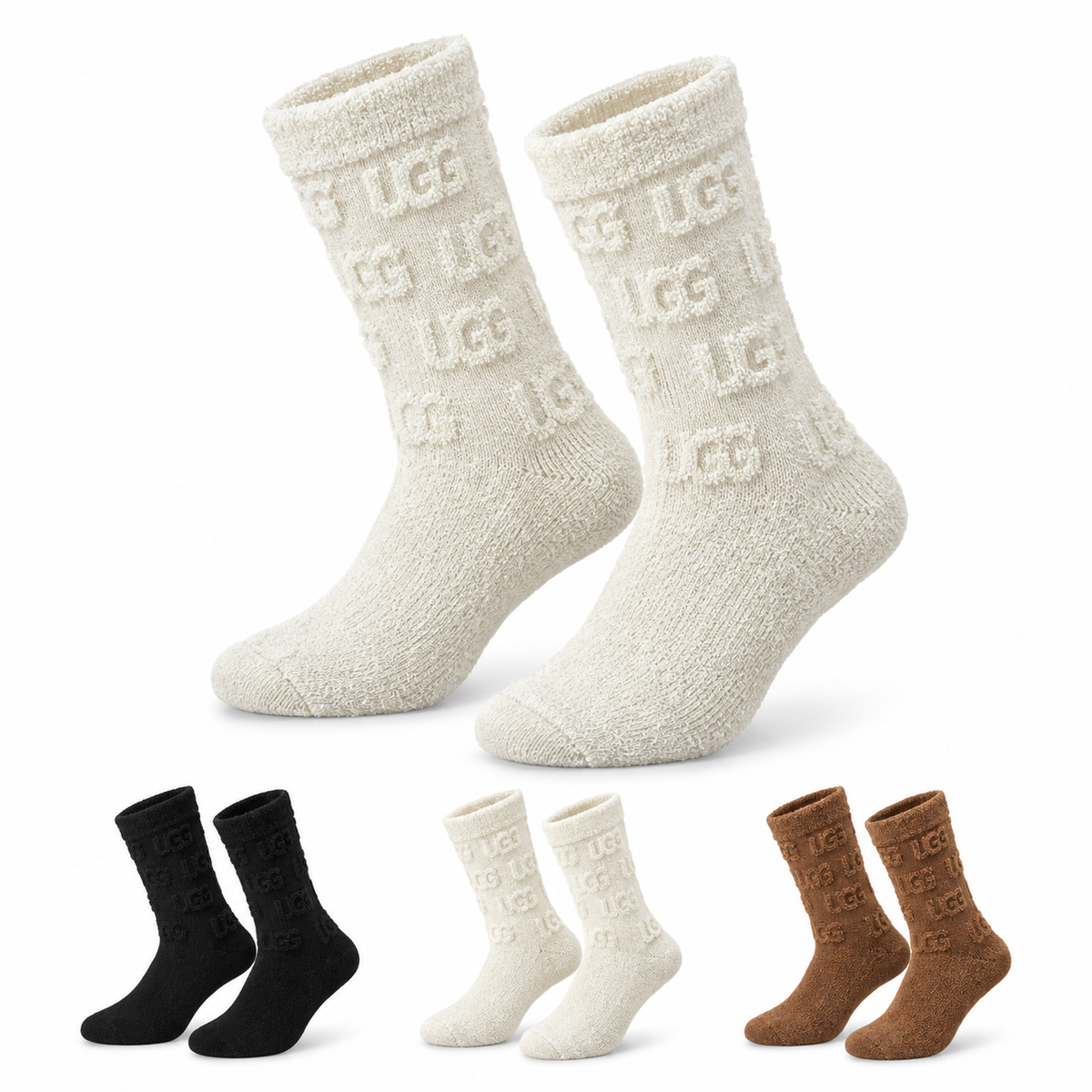 UGG Reverse-Knit Thermal Crew Sock Set