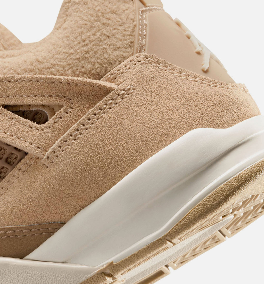 Air Jordan 4 Retro Cozy Girl Preschool Lifestyle Shoes - Hemp / Light Orewood Brown