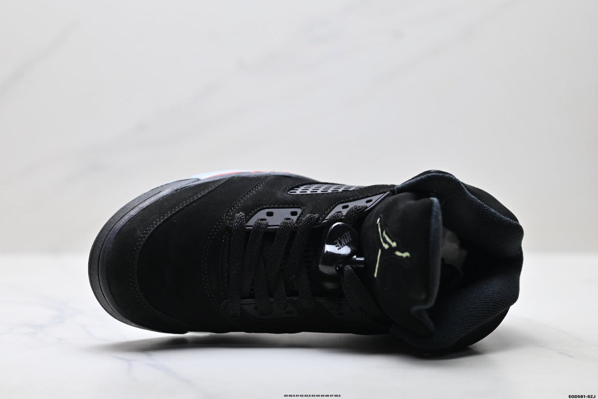 Air Jordan 5 Retro Black Fire Red Green Sneakers