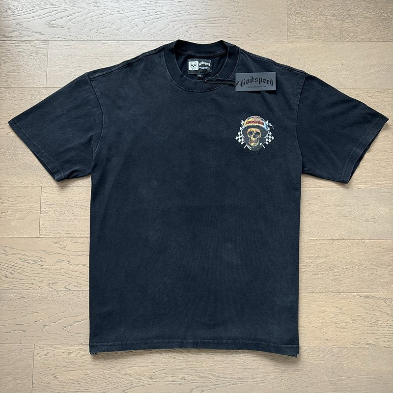 Godspeed Skull Helmet Graphic T-Shirt