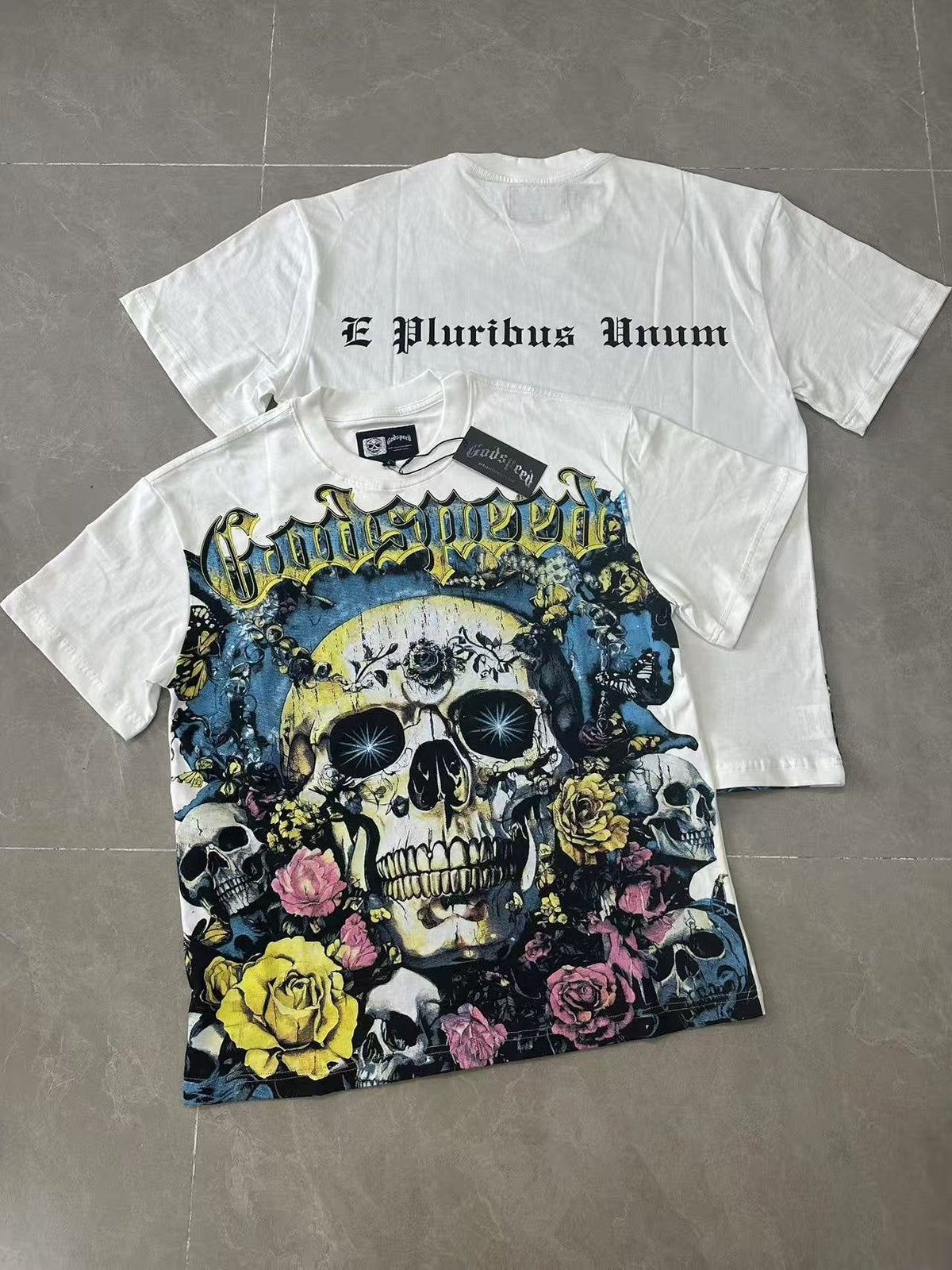 Godspeed Skull Rose Graphic T-Shirt