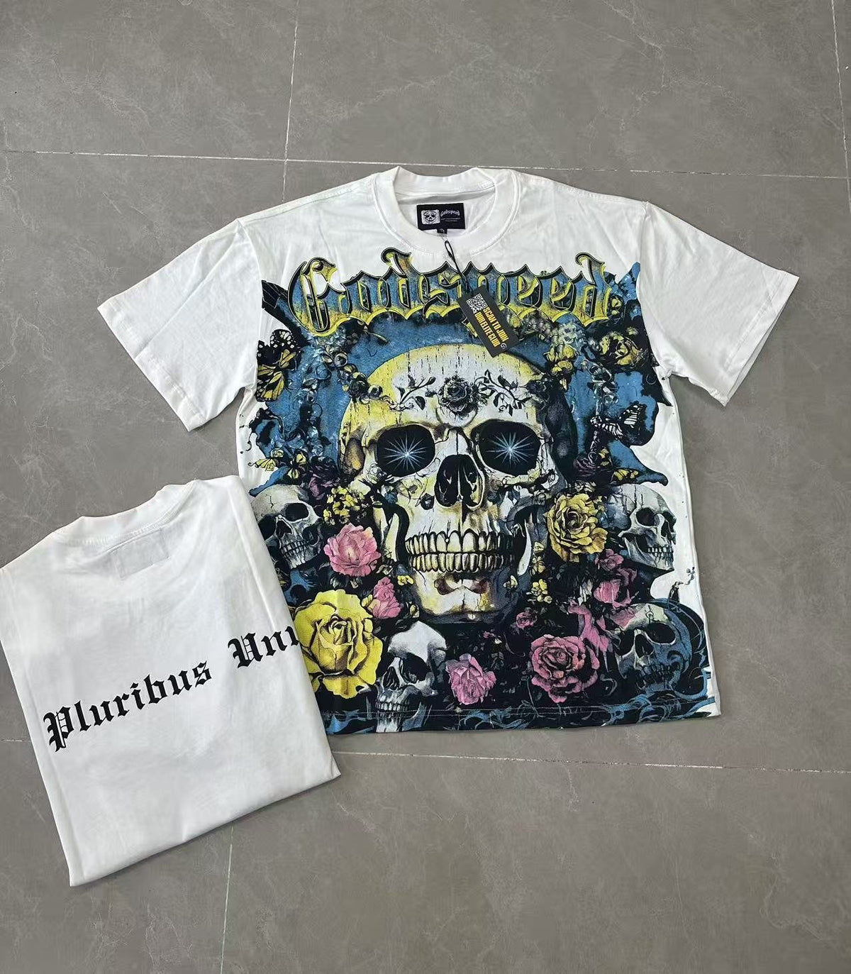 Godspeed Skull Rose Graphic T-Shirt