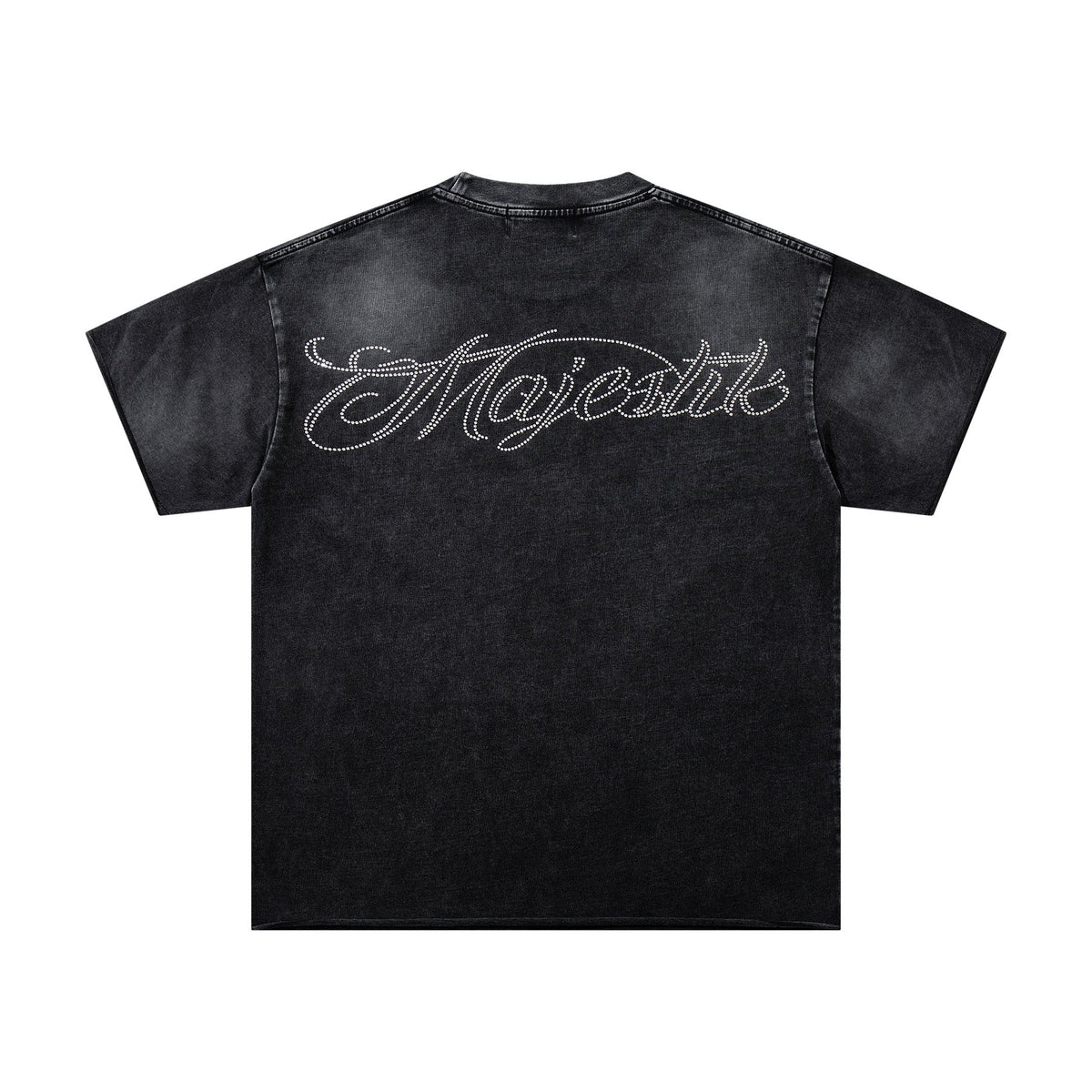 MAJESTIK Washed Black Astronaut Rose Graphic T-Shirt