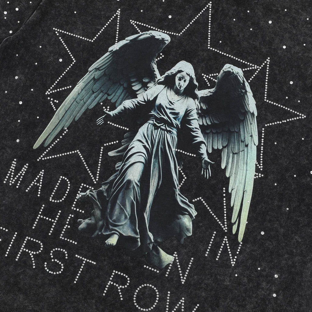 FIRST ROW Made in Heaven Angel Graphic Cropped T-Shirt