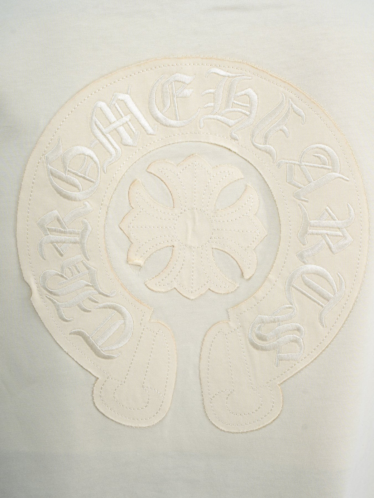 Chrome Hearts Cream Horseshoe Graphic T-Shirt