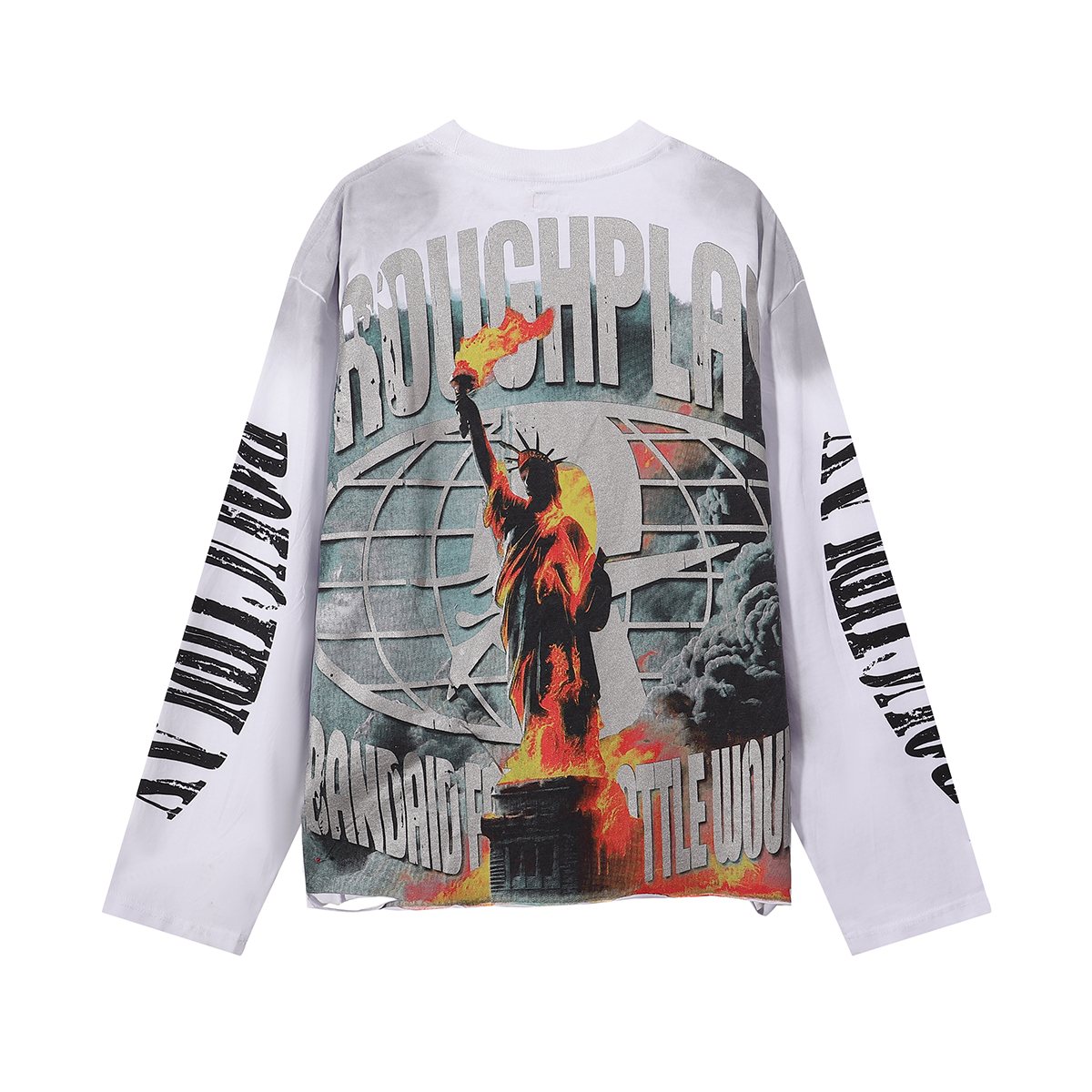 Rough Play Statue of Liberty Graphic Long-Sleeve T-Shirt